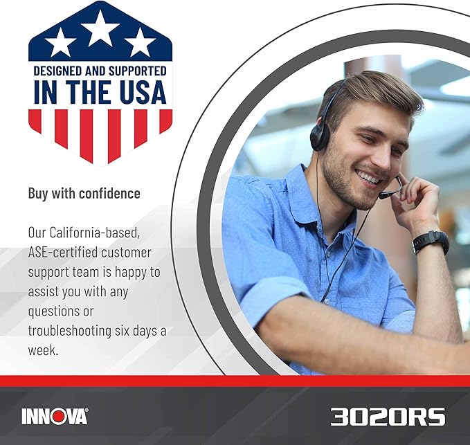 INNOVA 3020RS Fast & Easy-to-Use Check Engine Code Reader, OBD2 Scan tool for ABS Clear with Fix & Part Recommendations,