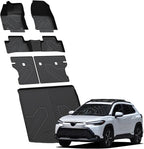 LASFIT Floor Mats Cargo with Backrest Mats for Toyota Corolla Cross Hybrid 2022-2026, TPE All Weather Protection Custom Fit 1st & 2nd Row Floor Liners Trunk Mats for Corolla Cross Black