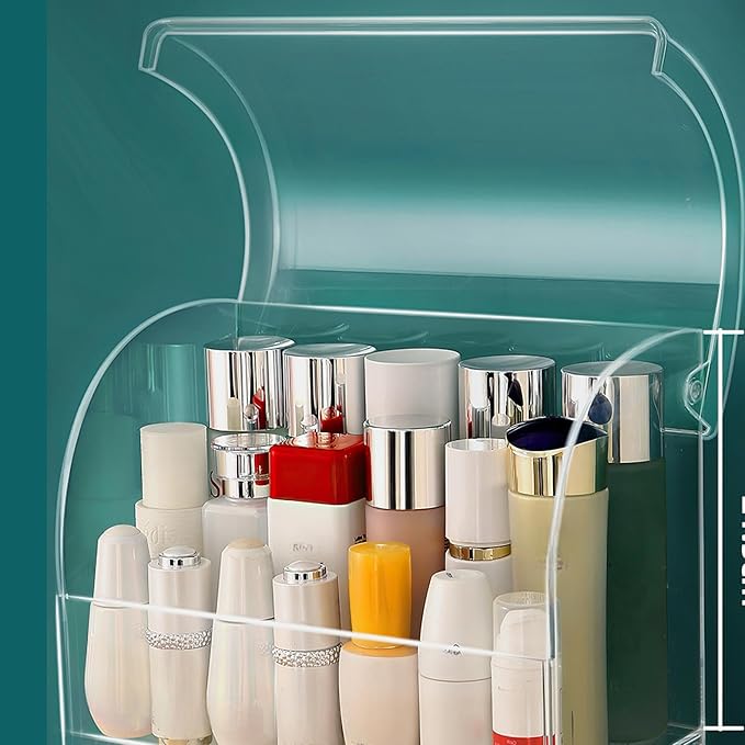 Clear Large Acrylic Makeup Organizer With Lid Cosmetic Storage Drawers Portable Makeup Organizers Dustproof And Waterproof Bo