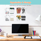 8 Pack Large Pegboard Bins with Hooks, Square Box Shape Peg Board Cups and Peg Board Accessories for Craft Room, Playroom, Of