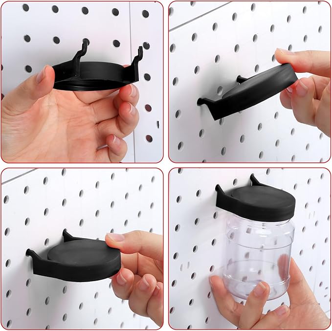 Unittype 20 Set Pegboard Organizer Accessories Peg Boards Jars with Lids Plastic Pegboards Bins Storage Containers Clear Peg 