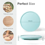 Round Decorative Tray Wood Bathroom Counter Organizer Farmhouse Kitchen Decor Wooden Riser for Soap Dish, Perfume, Candle, Sp