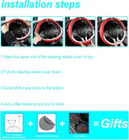 Custom fit for Subaru Car Steering Wheel Cover, Nappa Leather Non-Slip Steering Wheel Cover, Designed for Subar-u Interior Accessories (White,for Subaru)