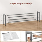 FAVOOSTY 2-Tier Expandable Shoe Rack, Adjustable Shoe Shelf Storage Organizer Space Saving Metal Free Standing Shoe Rack for 