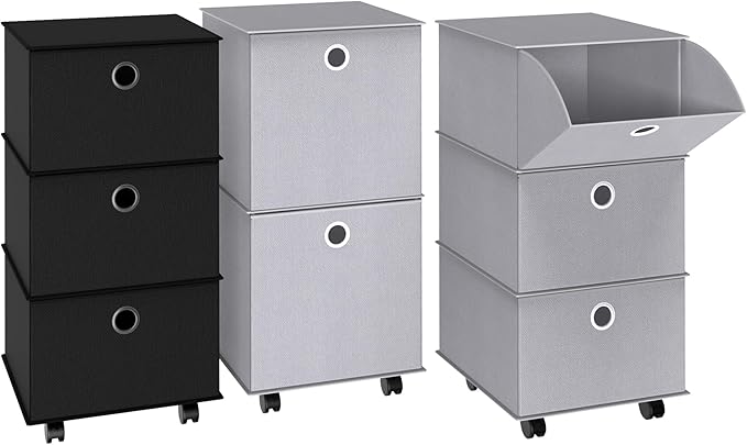 YOHOM Rolling Drawer Organizer Portable Closets Wardrobe Storage Folding Clothes Drawer Organizers for Living Room, Office, K