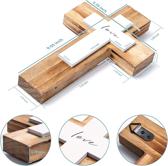 Wall And Table Wooden Cross Christians Cross Spiritual Religious Gifts With Hook On Hanging Wall Or Table With Love For Churc