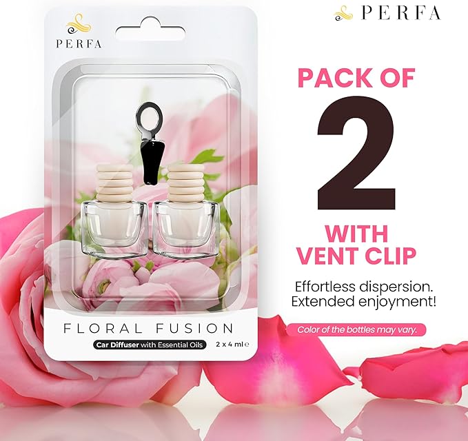Car Air Fresheners for Women - Floral Fragrance Pack of 2 Long Lasting Car Air Freshener | Odor Eliminator Car Perfume Diffus