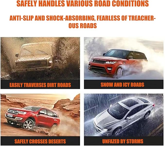 40PCS Zip Tie Snow Chains - Temporary Tire Straps, Universal Reusable Anti-Skid Nylon Tire Chain, Upgrade Adjustable Portable
