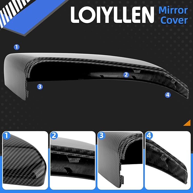 Passenger Side Mirror Cover Replacement for Honda Civic 2016-2021, Insight 2019-2021 - Right Side Mirror Covers, Rear View Mirrors Cap Carbon Fibre