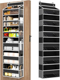 Mefirt Over The Door Organizer, 6 Shelf Door Hanging Organizers with 6 Large Capacity Pockets, Behind Door Storage Hanging Sh