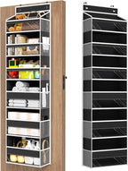 Mefirt Over The Door Organizer, 6 Shelf Door Hanging Organizers with 6 Large Capacity Pockets, Behind Door Storage Hanging Sh
