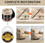 Leather Recoloring Balm with 100ml Mink Oil, Beige Leather Repair Kit and Scratch Remover for Furniture, Car Seats, Sofas, Dy