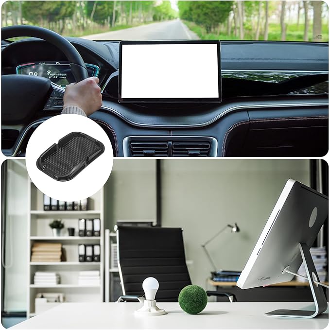 HARFINGTON 2pcs Car Dashboard Anti-Slip Mat 6" x 4" Universal Sticky Dash Pad Washable Reusable Car Non-Slip Mats for Phone K