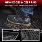 LASFIT Floor Mats for Hyundai Santa Fe Hybrid PHEV 2021 2022 2023 (Only Fit Hybrid & PHEV, Not Fit Gas) All Weather TPE Custom Fit Car Floor Liners 1st & 2nd Row Mats Accessoires, Black