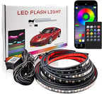 Car Led Lights Waterproof Truck Bbed Light Strip Car Underglow Lights Interior Running Board Lights for Trucks Led Tailgate Light Bar 60 inch 12V LED Lights (with Remote Control, 120cm*4)