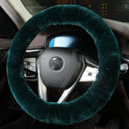 Soft Fluffy Sheepskin Car Steering Wheel Cover for Universal Auto Vehicle Women Man 14 1/2 inch-15 1/2inch Fuzzy Accessories 