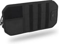 Car Sun Visor Organizer, Adjustable Straps Tactical Visor Organizers with 1000D Polyester Zipper Visor Storage Pouch & Sunglasses Holder Clip, Fits Most Vehicles, SUVs, Pockets, Trucks (Black)