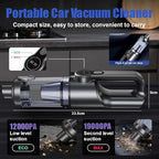 Car Vacuum Portable Cordless-19000 Pa 4 in 1 Handheld Vacuum Cordless Brushless Motor with LED Light and Multi-Nozzles, One-T