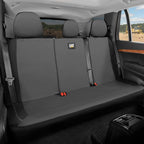 CAT PU Leather Rear Bench Seat Cover – Gray, 60/40 Split Fit for Cars, Trucks, SUVs – Waterproof, Scratch-Resistant, Semi-Uni