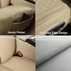 Black Panther PU Car Seat Cover, Front Bottom Seat Protector Compatible with 95% Vehicles,Anti-Slip & Full Wrapping Bottom (W