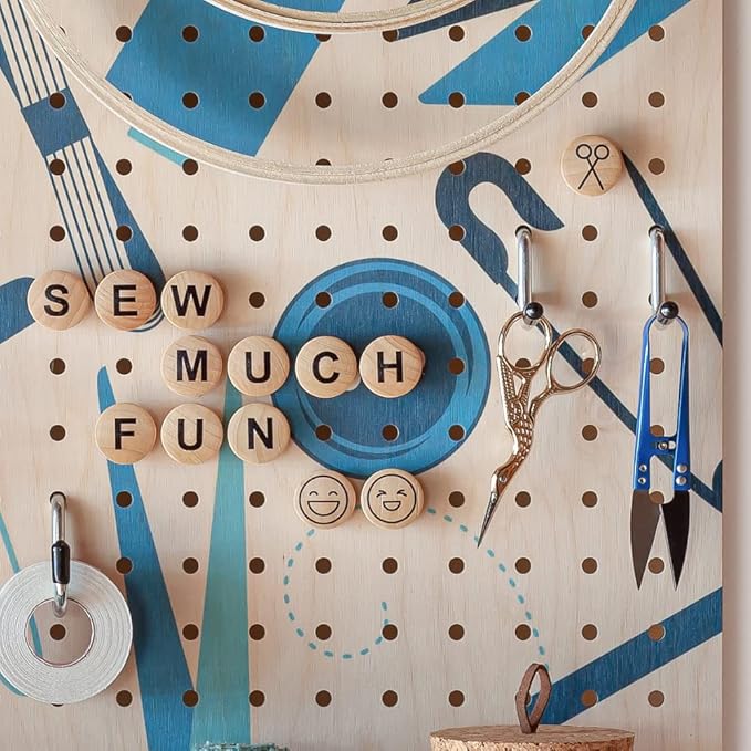 Craft Room Pegboard Letters for Pegboard Craft Peg Board Organizer Accessories | 115 Pegboard Decoration Blocks with Emojis -