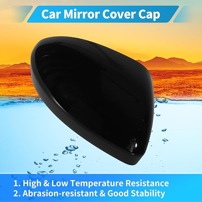Motoforti Right Side Wing Mirror Cover for Nissan Altima 2019-2024, Car Rear View Mirror Cover Cap No.963736CA9A, Car Exterior Door Side Rearview Mirror Cap Mirror Housing, Glossy Black