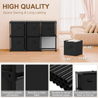 6 Cube Storage Organizer with Shelf Back to School Boxes 11 Inch Toy Storage Bins Closet Organizers Drawers Fabric Dresser fo