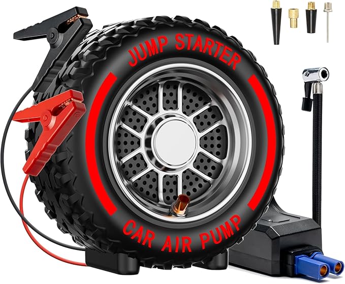 Jump Starter with Air Compressor, 5000A 150PSI Car Battery Jump Starter (All Gas/9.0L Diesel), 12V Jump Box Car Battery