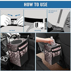 Car Trash Can – Multi-Purpose, Lightweight and Portable with Durable Water-Resistant Coating, No Installation Required, Practical and Ample Capacity, Variety of Colors.Pink Falling Petals