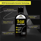 T-Cut 3-in-1 Color Fast Black Car Polish, 17fl oz – Cleans, Restores & Protects - Removes Scratches & Swirl Marks - Enhances Color & Leaves a Durable Protective Shine - with Ceramic Wax Protection