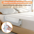 omzer Bed Guard Rail for Toddlers - 32inch Folding up & Adjustable Heights Baby Bed Safety Rails - Portable Toddler Bed Barri