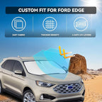 for Ford Edge 2015-2024 Windshield Sun Shade - 4 Layers Car Sunshades for Front Windows Shade Cover Custom Fit Edge Sun Visor 250T Retractable Shade Blocks UV Rays Car Accessories