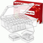 Mathtoxyz Bead Organizer Box, 31Pcs Small Beads Organizers and Storage Plastic Cases Mini Clear Dimond Storage Containers Box