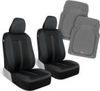 Motor Trend (2) Car Seat Covers for Front Seats with (2) Trimmable Car Floor Mats – Universal Fit Auto Accessories for Cars, 