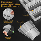 Plastic Organizer Container Box,36 Large Grids Clear Plastic Organizer Box with Adjustable Dividers Craft Organizers (Clear-4