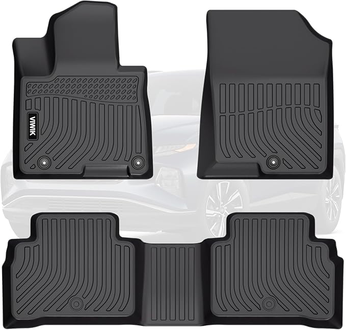 VIWIK 2022-2025 Hyundai Tucson Floor Mats (Excluding Hybrid & PHEV), All-Weather Protection, Custom Fit for 1st & 2nd Row, TPE, Non-Slip, Easy to Clean, Waterproof, Durable