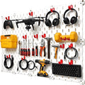 Kulle Peg Board,8 Pack Pegboard Wall Organizer,Plastic Pegboard Panels,Easy Install Heavy Duty Peg Board for Walls Home, Gara