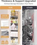ULG 1-Pack Over Door Organizer with 5 Large Pockets 10 Mesh Side Pockets, 44 lbs Weight Capacity Hanging Storage Organizer wi