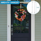 Over The Door Hooks Organizer, Over The Door Towel Rack with Mesh Basket, 10 Coat Hooks and 2 Wreath Hangers, Bathroom Door O