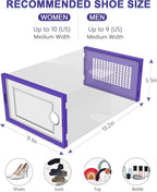 Kuject Shoe Organizers Storage Boxes for Closet, 12 Pack Clear Plastic Stackable Storage Bins with Lids, Under Bed Shoe Conta