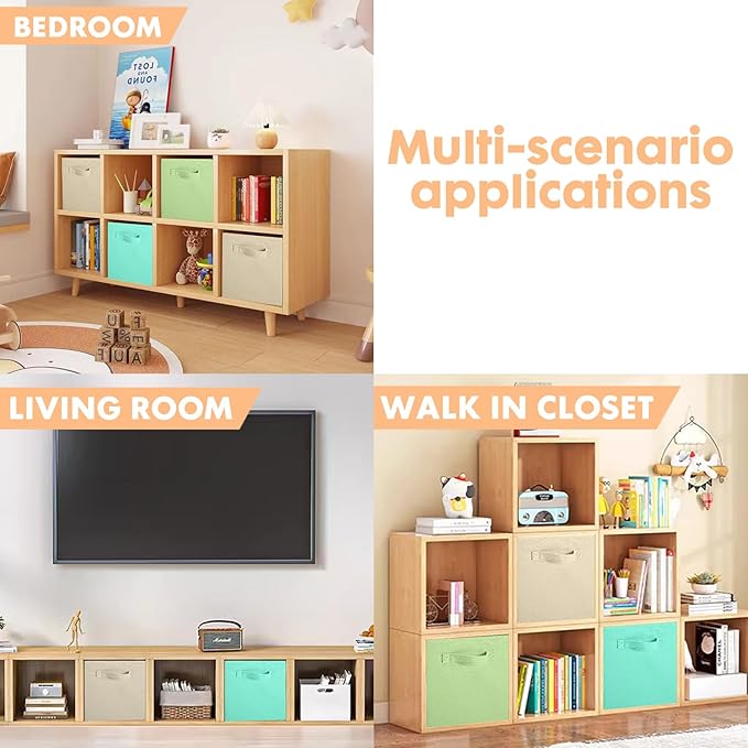 ShellKingdom Storage Bins, Foldable Fabric Storage Cubes And Cloth Storage Organizer Drawer For Closet And Toys Storage, 6 Pa
