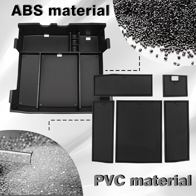 Muslogy Center Console Organizer for 2023-2025 2026 Ford F250 F350 F450 Super Duty Accessories Custom Fit Storage Box Divider(Fit with OEM Tray), Fits Bucket Seats Only, Not for Work Surface (Black)
