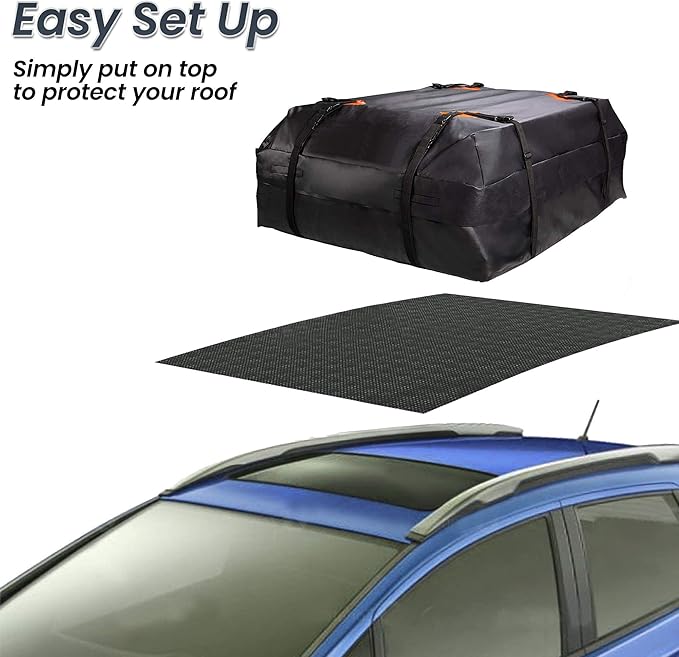 Zento Deals Extra Strong Car Roof Mat for Cargo Bag - Mesh Rubber Mat for Car Roof Carrier Bag-Anti-Slip, Extra-Cushioning, Car Roof Padding, and Home Rubber Mat, Grip, Universal Usage, Car Roof Racks