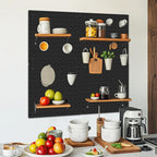 Peg Board,Steel Organization Panels, Ideal for Garage Tool Storage, Office Organization, Craft Room, Kitchen,Pack of 4 (Black