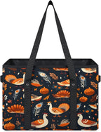 Reusable Grocery Bags Heavy Duty Shopping Bags Foldable Large Tote Bags with Long Handles & Hard Bottom