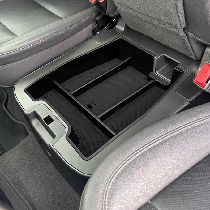 Center Console Organizer Tray for 2019-2025 2026 Chevy Silverado/GMC Sierra 1500 & 2020-2026 Silverado/Sierra 2500HD 3500HD, Armrest Box Storage Tray (Split-Bench Folding Seat ONLY)-2PCS