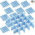 JOIKIT 60 PCS Blue Plastic DIY Grid Drawer Dividers, Adjustable Organizer, Household Storage Makeup Socks Underwear Organizer