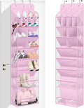 MISSLO Clear Over the Door Shoe Organizer Large Deep Pockets Hanging Shoe Rack for Closet Fit 20 Pairs Shoe Holder for Sneake