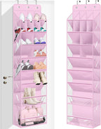 MISSLO Clear Over the Door Shoe Organizer Large Deep Pockets Hanging Shoe Rack for Closet Fit 20 Pairs Shoe Holder for Sneake
