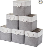 13 x 13 Inch Storage Cubes,6 Pack Cube Storage Bins for Shelves，Fabric Collapsible Storage Bins with Handles, Foldable Storag